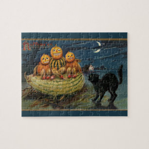 Vintage Halloween Pumpkins Legpuzzel