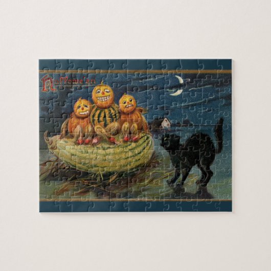 Vintage Halloween Pumpkins Legpuzzel (Horizontaal)