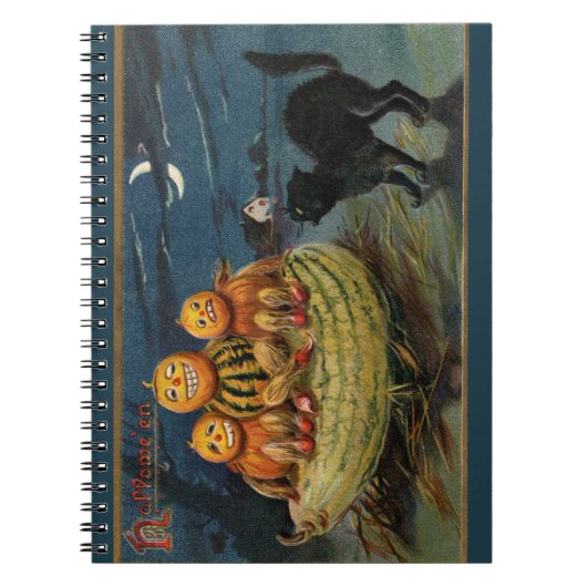 Vintage Halloween Pumpkins Notitieboek (Voorkant)