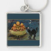 Vintage Halloween Pumpkins Sleutelhanger (Voorkant)