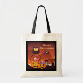 Vintage Halloween Pumpkins Tote Bag (Voorkant)