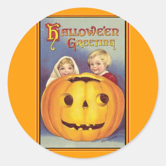 Vintage Halloween Ronde Sticker (Voorkant)