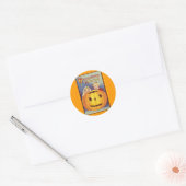 Vintage Halloween Ronde Sticker (Envelop)
