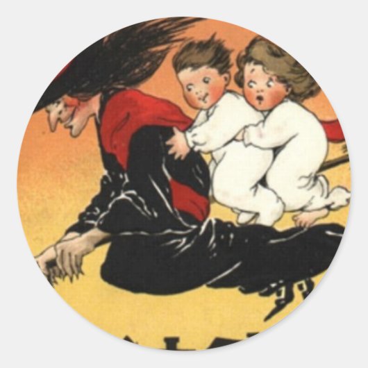 Vintage Halloween Ronde Sticker (Voorkant)