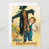 Vintage Halloween Scarecrow Ellen Clapsaddle Party Kaart (Voorkant / Achterkant)