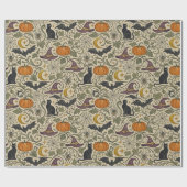 Vintage Halloween Scrollwork Cadeaupapier (Vlak)