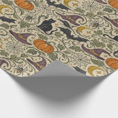 Vintage Halloween Scrollwork Cadeaupapier (Hoek)