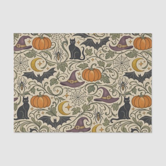 Vintage Halloween Scrollwork Tissuepapier (Voorkant)