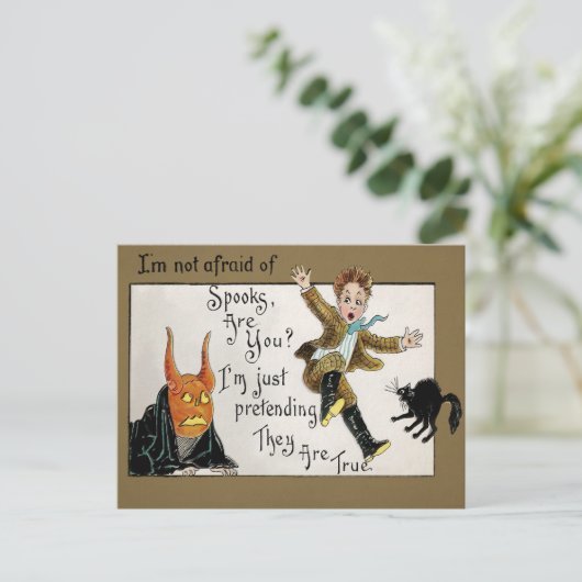 Vintage Halloween Spooks Briefkaart (Staand voorkant)