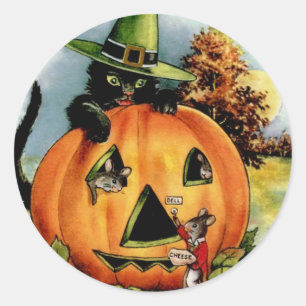 Vintage Halloween Stickers - Trick or treat