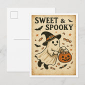 Vintage Halloween Sweet & Spooky Briefkaart (Voorkant / Achterkant)