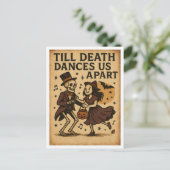 Vintage Halloween Till Death Dance Us Apart Briefkaart (Staand voorkant)