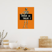 Vintage Halloween Trick or treat Skeleton Poster (Keuken)