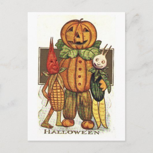 Vintage Halloween Veggies Briefkaart (Voorkant)