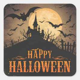 Vintage Halloween Vierkante Sticker