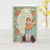 Vintage Halloween vreest Wenskaart Kaart (Gele Bloem)