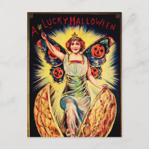 Vintage Halloween waarzegster Holiday briefkaart