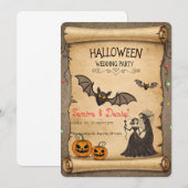 Vintage Halloween Wedding Invitation Scroll Kaart (Voorkant / Achterkant)