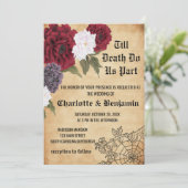 Vintage Halloween Wedding Kaart (Staand voorkant)