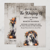 Vintage Halloween Wedding Kaart (Voorkant / Achterkant)