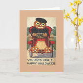 Vintage Halloween Wenskaart Kaart (Gele Bloem)