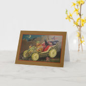 Vintage Halloween Wenskaart Kaart (Gele Bloem)