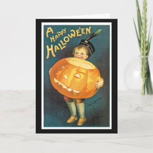 Vintage Halloween Wenskaart Kaart (Voorkant)