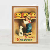 Vintage Halloween Wenskaart Kaart (Voorkant)