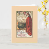 Vintage Halloween Wenskaart Kaart (Gele Bloem)