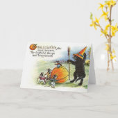 Vintage Halloween Wenskaart Kaart (Gele Bloem)