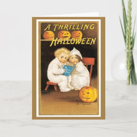 Vintage Halloween Wenskaart Kaart (Voorkant)
