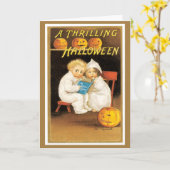 Vintage Halloween Wenskaart Kaart (Gele Bloem)