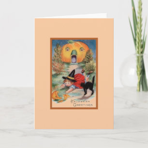 Vintage Halloween Wenskaart Kaart