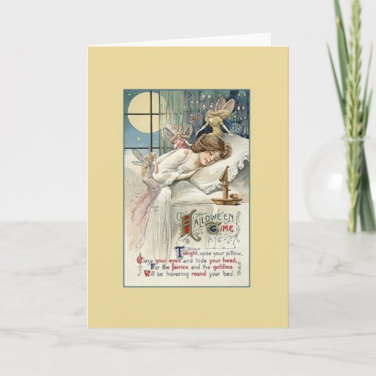 Vintage Halloween Wenskaart Kaart (Voorkant)