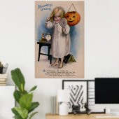 Vintage Halloween Wenskaart Poster (Thuiskantoor)