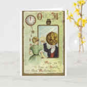 Vintage Halloween Wenskaarten Klassieke Posters Kaart (Gele Bloem)