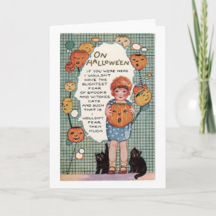 Vintage Halloween wenst dit u hier was, Kaart