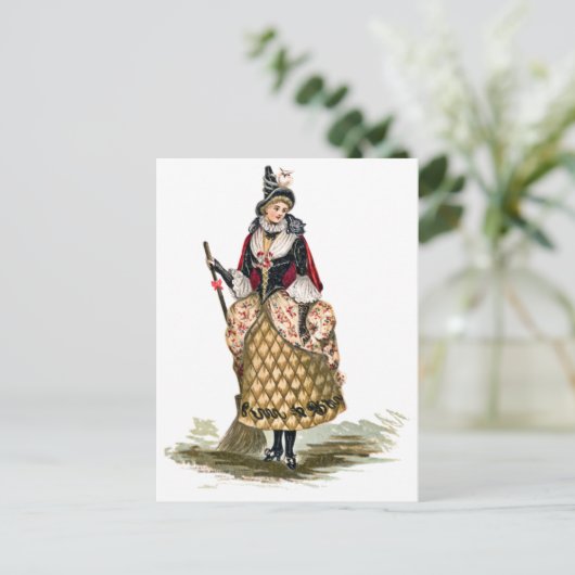 Vintage Halloween Witch Briefkaart (Staand voorkant)
