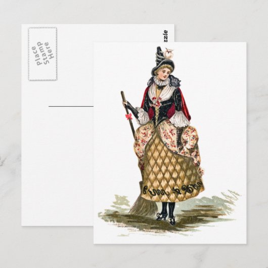 Vintage Halloween Witch Briefkaart (Voorkant / Achterkant)