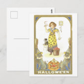 Vintage Halloween Witch Briefkaart (Voorkant / Achterkant)