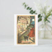 Vintage Halloween Witch Briefkaart (Staand voorkant)