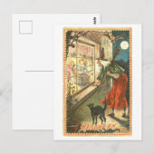 Vintage Halloween Witch Briefkaart (Voorkant / Achterkant)