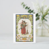 Vintage Halloween Witch Briefkaart (Staand voorkant)