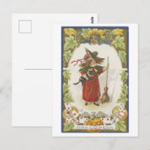 Vintage Halloween Witch Briefkaart (Voorkant / Achterkant)