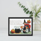 Vintage Halloween Witch Briefkaart (Staand voorkant)