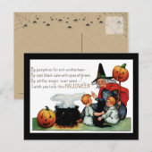 Vintage Halloween Witch Briefkaart (Voorkant / Achterkant)