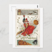 Vintage Halloween Witch Briefkaart (Voorkant / Achterkant)