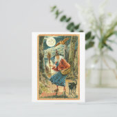 Vintage Halloween Witch Briefkaart (Staand voorkant)