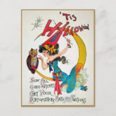 Vintage Halloween Witch Briefkaart (Voorkant)