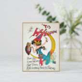 Vintage Halloween Witch Briefkaart (Staand voorkant)